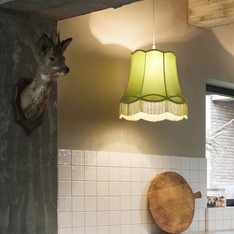 Lampă suspendată retro verde 45 cm - Granny