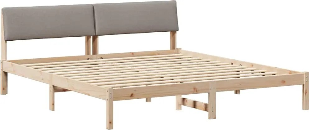 vidaXL Cadru de pat Maroniu și taupe 180 x 200 cm Lemn masiv de pin