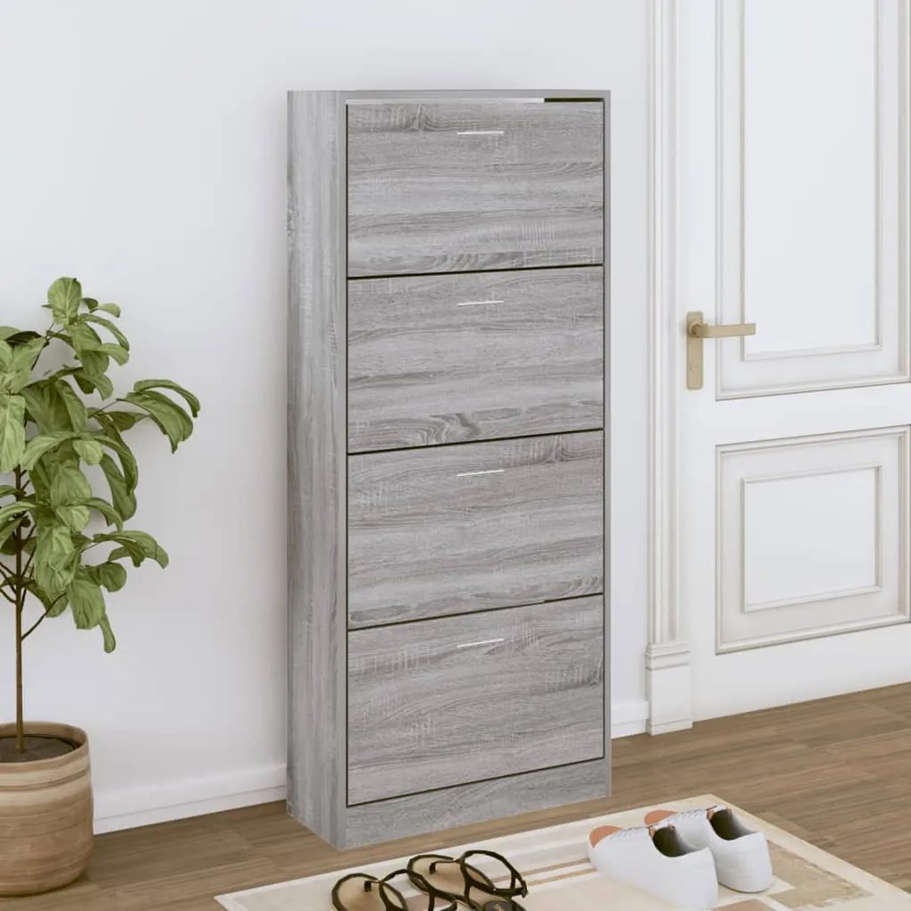vidaXL Pantofar, gri sonoma, 63x24x147 cm, lemn prelucrat