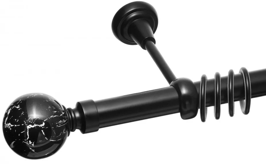 Galerie metalica simpla Ball 25 mm negru (Alege marime: 320 cm)