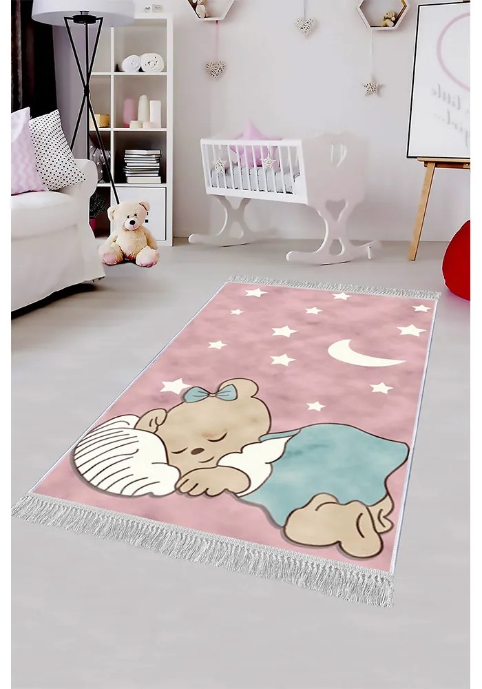 COVOR COPII ANTIDERAPANT, DREPTUNGHIULAR, 120X180, SLEEPY BEAR, MULTICOLOR, POLIESTER