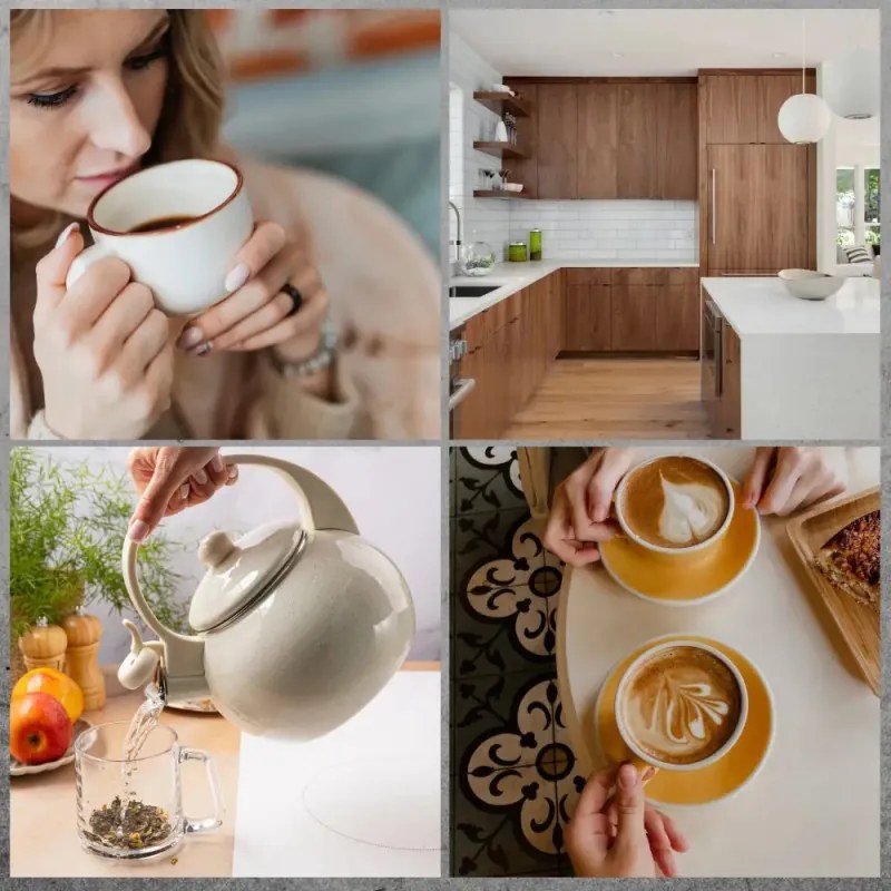 Ceainic cu fluier Kinghoff KH 2040, 2 l, Interior emailat, Toate plitele inclusiv inductie, Crem