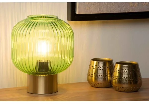 Lampă de masă Lucide 45586/20/33 MALOTO 1xE27/40W/230V verde/auriu