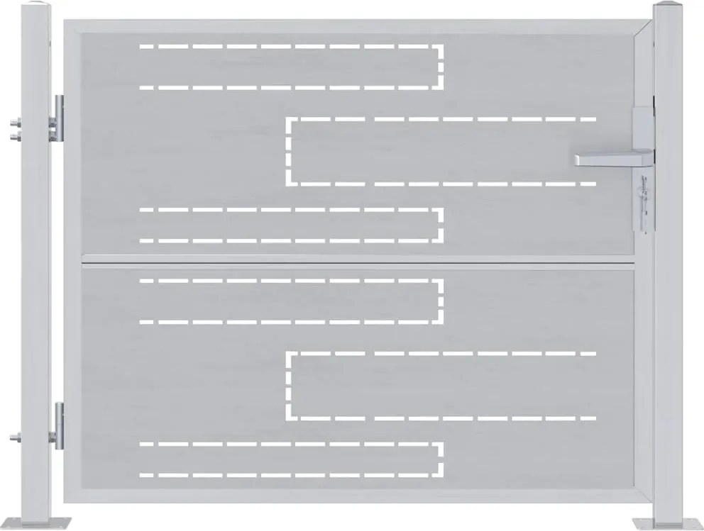 vidaXL Poartă de grădină Argintiu 85 x 70 cm Oţel inoxidabil