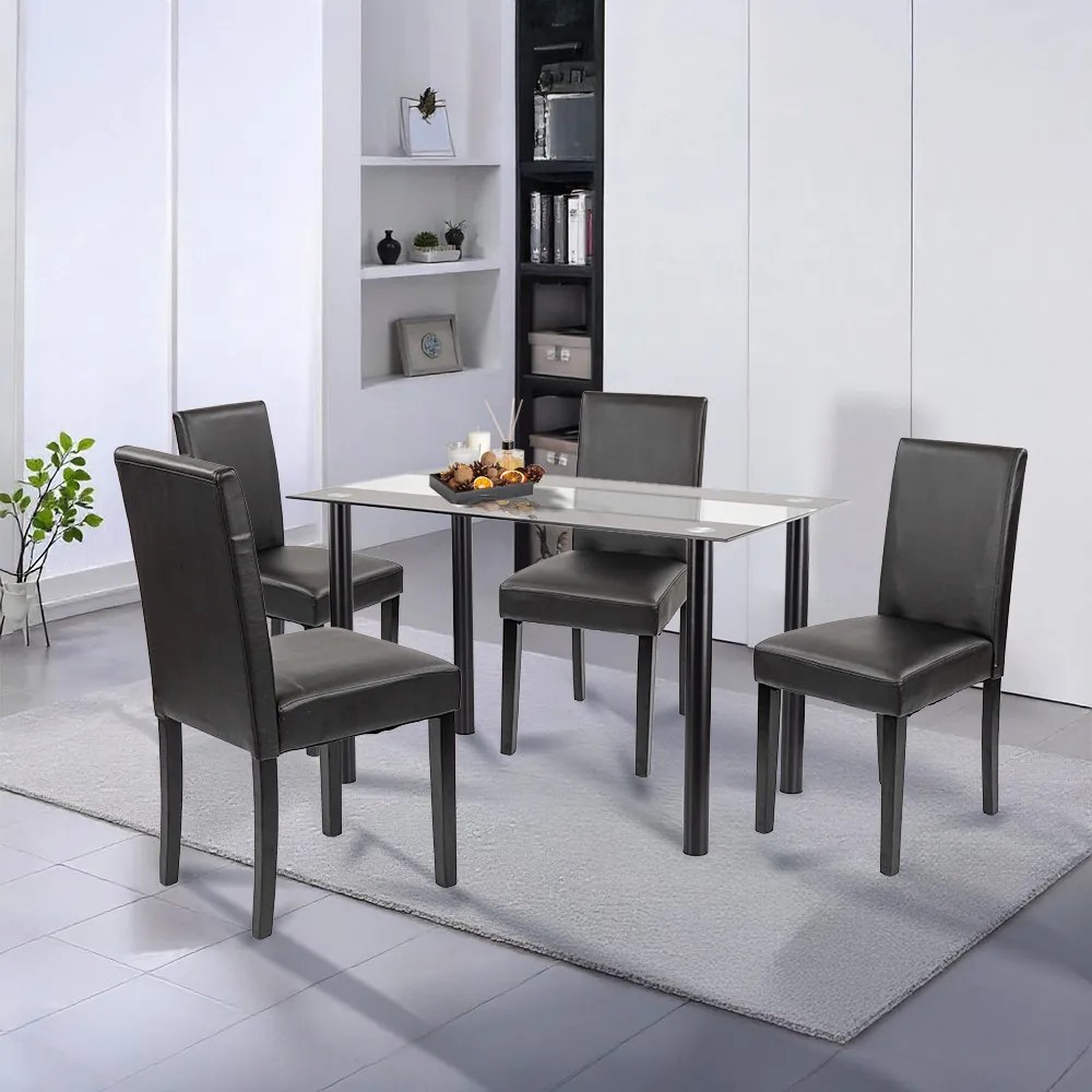 Set de masă Karin 4+1 negru-negru