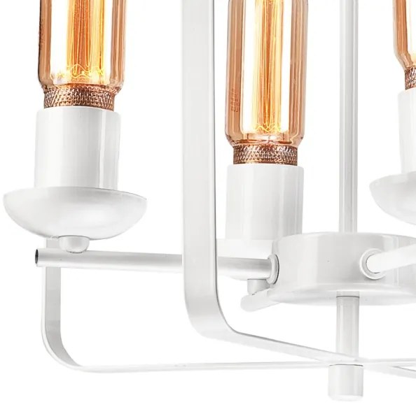 Lustră pe lanț CEDRIC II 4xE27/60W/230V albă