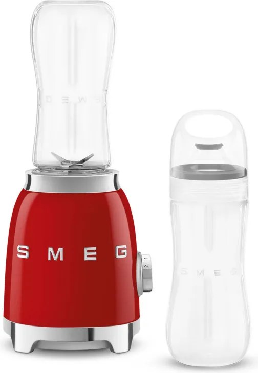 Blender Smeg PBF01RDEU, 300 W, 2 x 600 ml, 20 000–24 000 rpm, Baza antiderapanta,Fara BPA, Otel inoxidabil, Rosu