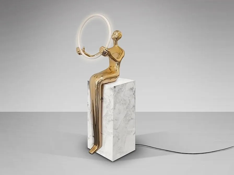 Figurina decorativa XXL / Lampa LED de podea design lux El aro