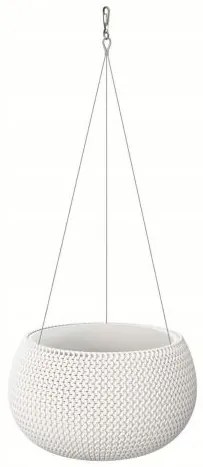 Ghiveci decorativ cu lant, rotund, alb, 29x19.5 cm, Splofy Bowl WS