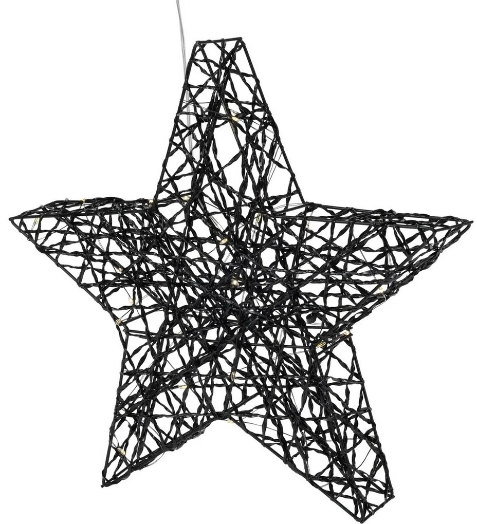 Stea de Crăciun Blackwire LED negru, 30 x 30 cm