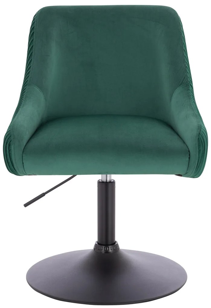 HR920N Scaun Verde din Catifea cu Bază Neagră