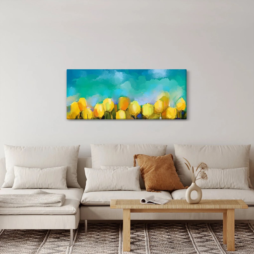 Tablou - Lalele galbene (120x50 cm)
