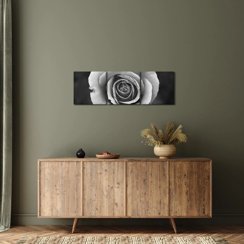 Tablou - Trandafir (cu ceas) (90x30 cm)