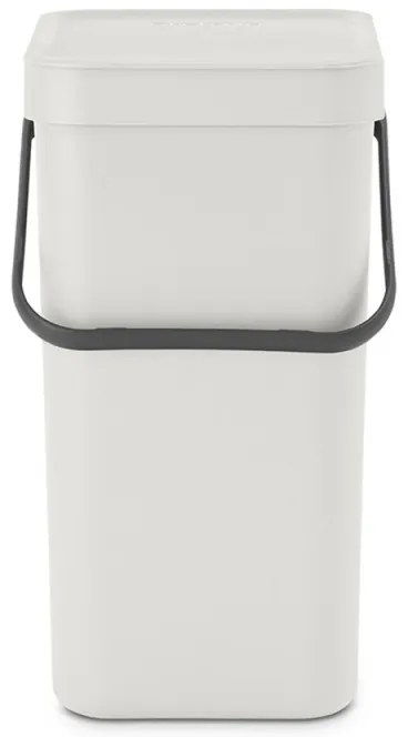 Cos de gunoi colectare selectiva Brabantia Sort&Go 1005511, 12 Ș, Maner, Montabil pe perete, Gri deschis
