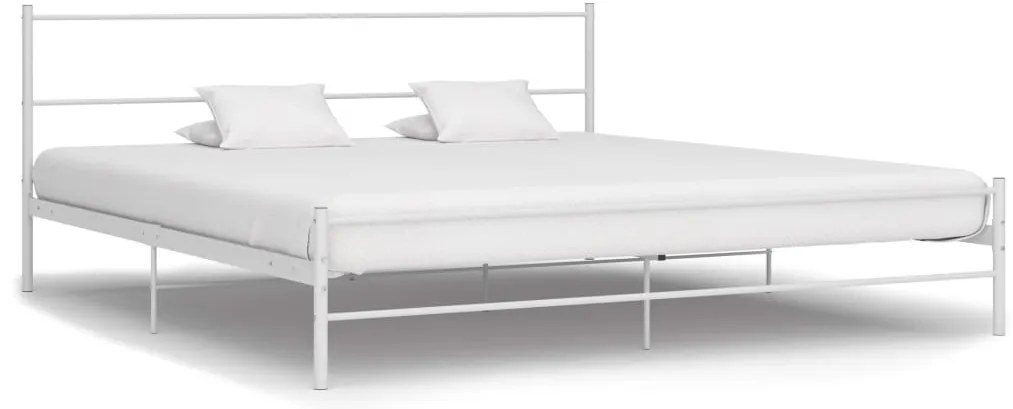 vidaXL Cadru de pat, alb, 160 x 200 cm, metal