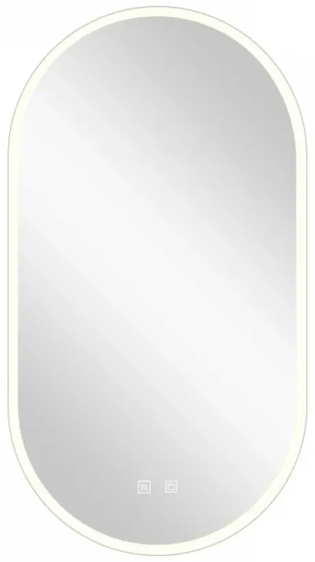 Oglindă baie, Multifuncțională, Iluminare LED Touch, Intensitate reglabila, Sistem Dezaburire, 45x80 cm