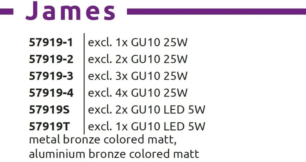 Aplica, Plafoniera cu 2 Spoturi directionabile JAMES bronz