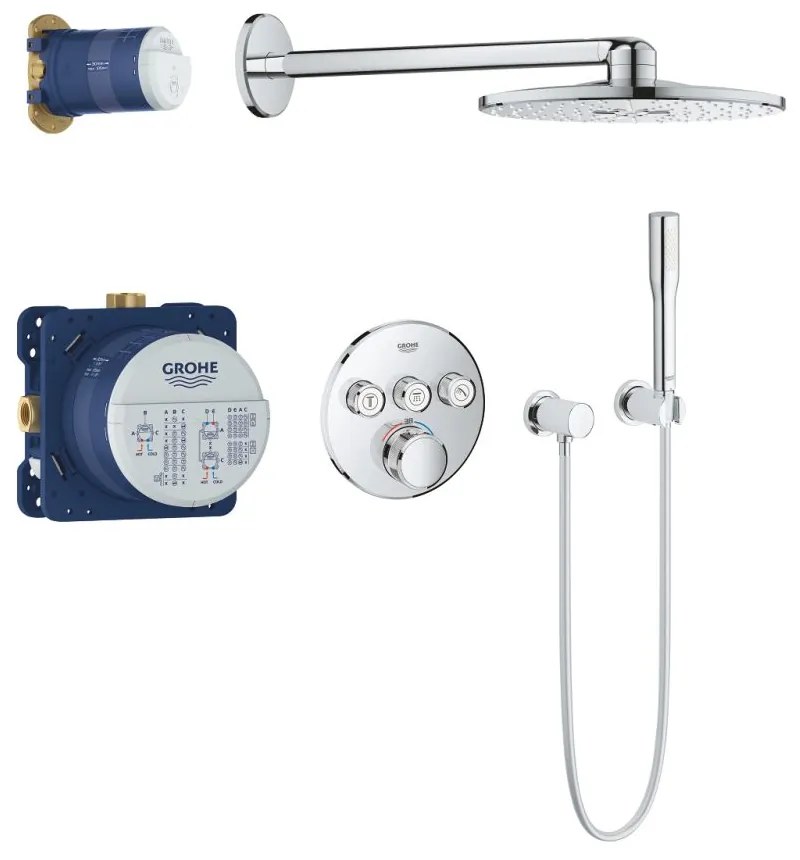 Set de dus incastrat cu baterie termostatata Grohe Grohtherm SmartControl Rainshower SmartActive 310