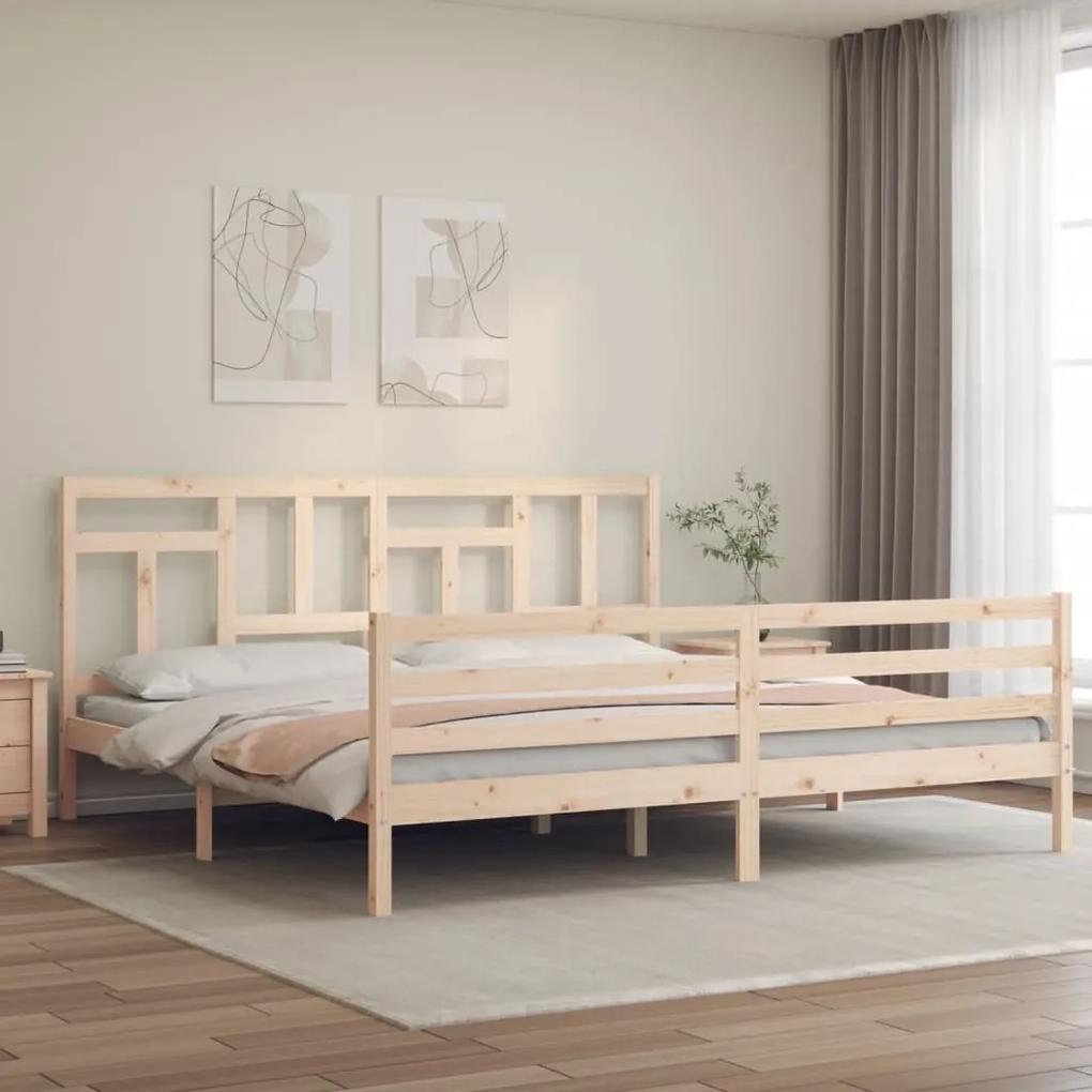 3194976 vidaXL Cadru de pat cu tăblie Super King Size, lemn masiv