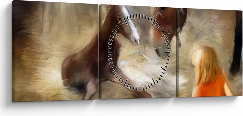 Tablou - Bine ai venit, căluțul mic (cu ceas) (90x30 cm)