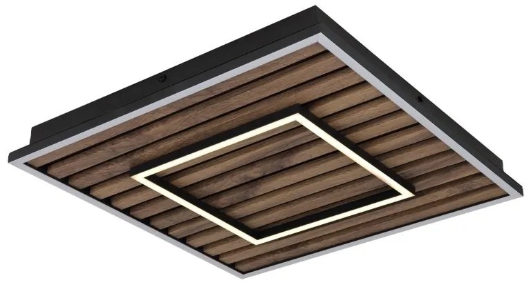 Plafoniera LED riflaj MDF cu efect de lemn WOODY 45x45cm