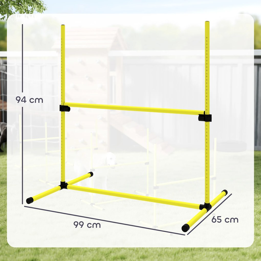 PawHut set din 4 obstacole pentru caini reglabile pe inaltime, 99x71x95, albastru | Aosom Romania
