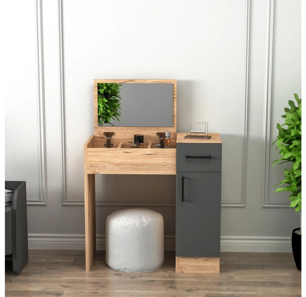 Măsuță de toaletă Nukela 2 (pin atlantic + antracit) . 1094103