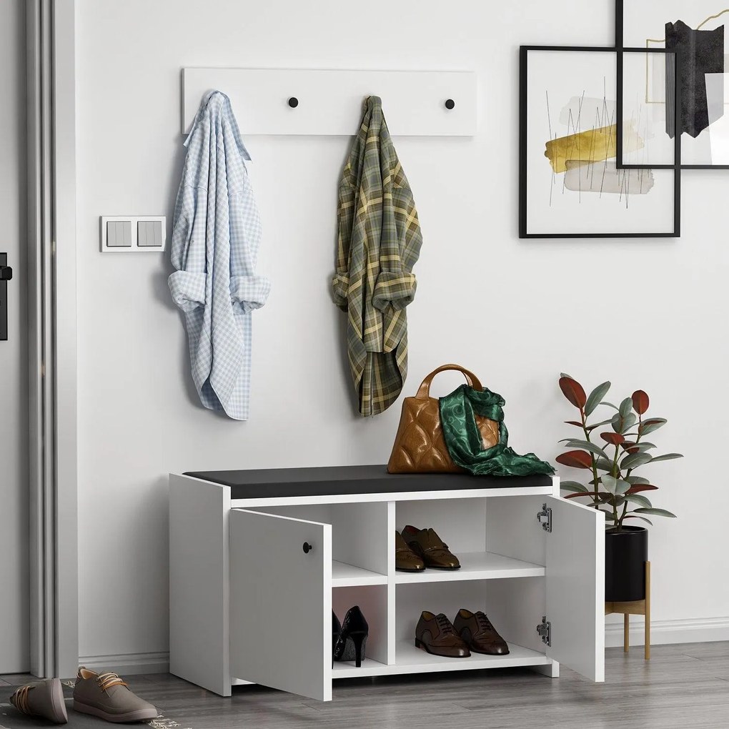 PANTOFAR Zen Shoe Cabinet, Alb, 35x45x80 cm