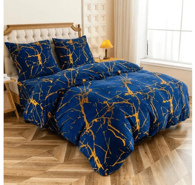 Lenjerie cocolino AXIS albastra Dimensiune lenjerie de pat: 70 x 80 cm | 140 x 200 cm