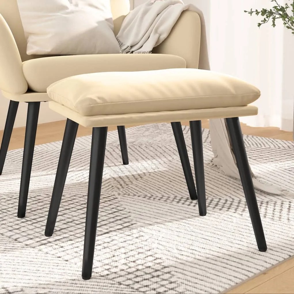 341513 vidaXL Taburet, crem alb, 45x29,5x35 cm, catifea