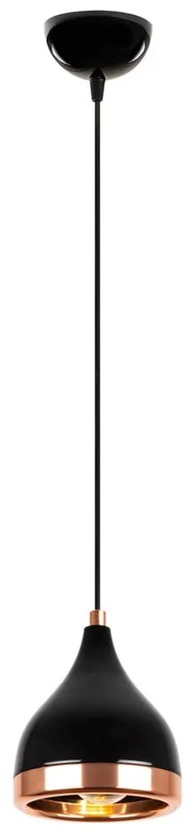 Lustră neagră/arămie ø 14 cm Yildo – Opviq lights