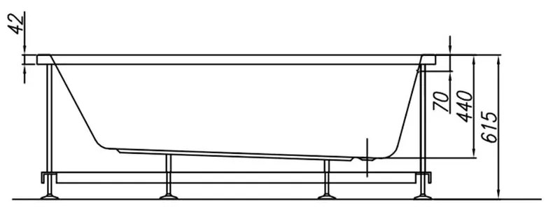 Cada baie incastrata 170 x 70 cm KolpaSan, Tamia 1700x700 mm