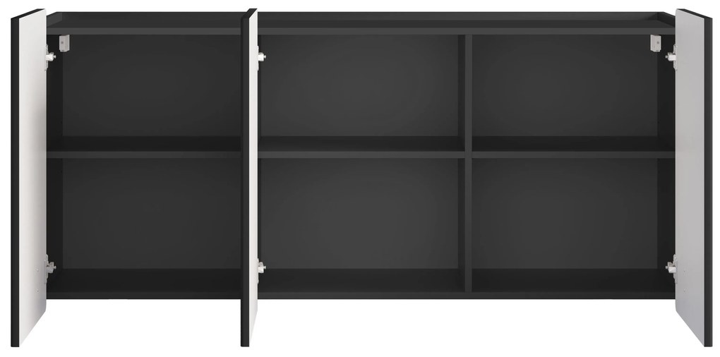 Comodă Malmi 150 cm suspendată - negru mat / negru