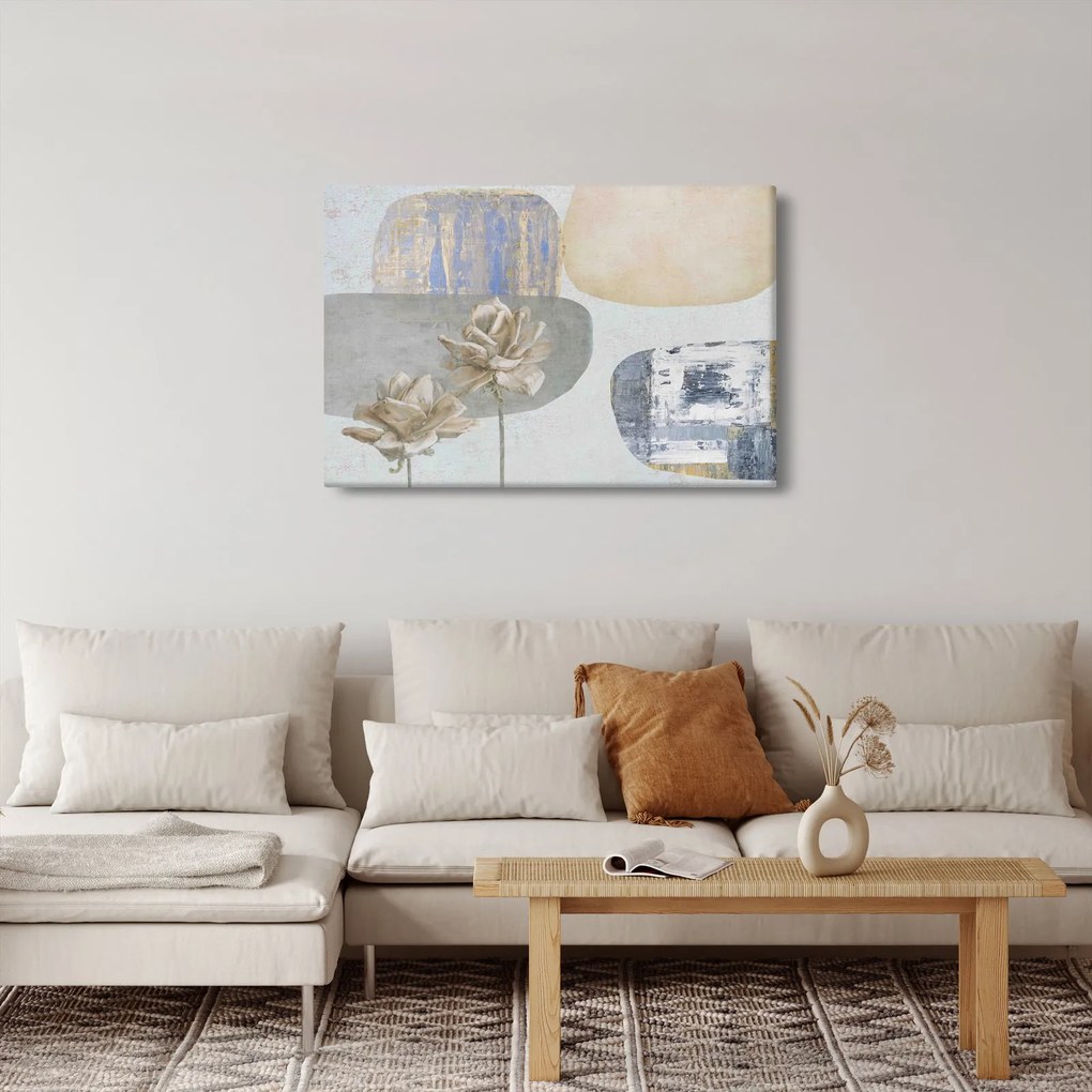 Tablou - Pictură flori și texturi (90x60 cm)