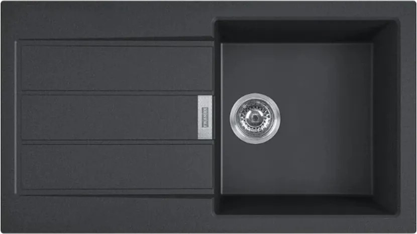 Chiuveta bucatarie compozit Franke Sirius 1 cuva cu picurator 78x50 cm tectonite finisaj negru mat