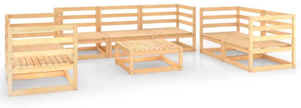 3075454 vidaXL Set mobilier de grădină, 8 piese, lemn masiv de pin