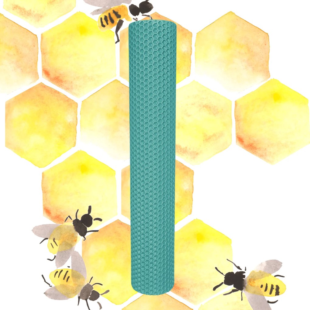 Lumanare naturala fagure din Ceara de Albine colorata Albastru Cenusiu 5,5 cm, 30 cm