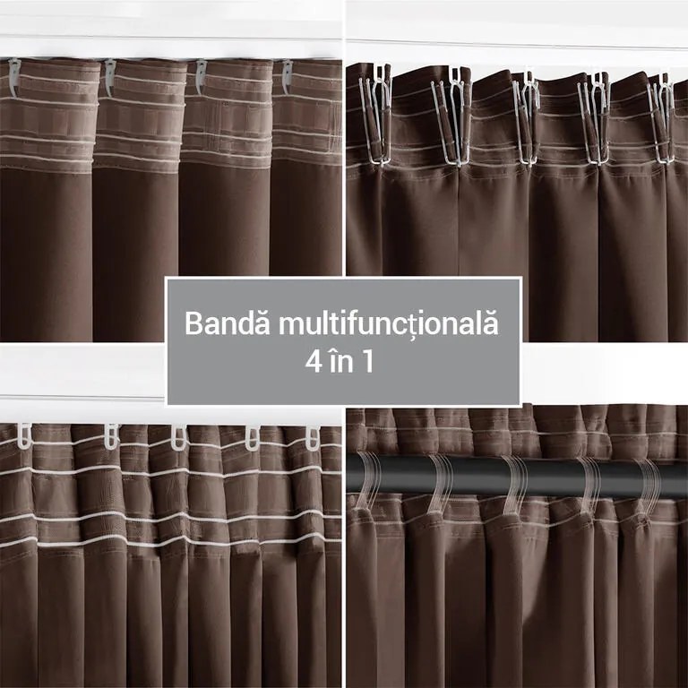 Draperie groasă blackout RESTILO maro închis 140 x 245 cm set 2 buc