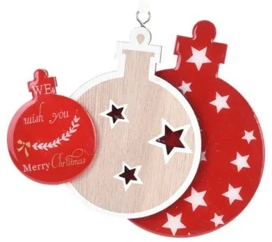 Decoratiune Trio Ball din lemn 15x13 cm