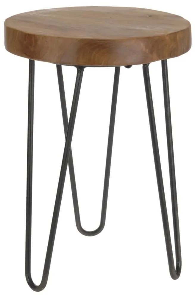 443167 H&S Collection Taburet decorativ cu picioare metalice, 30x42 cm