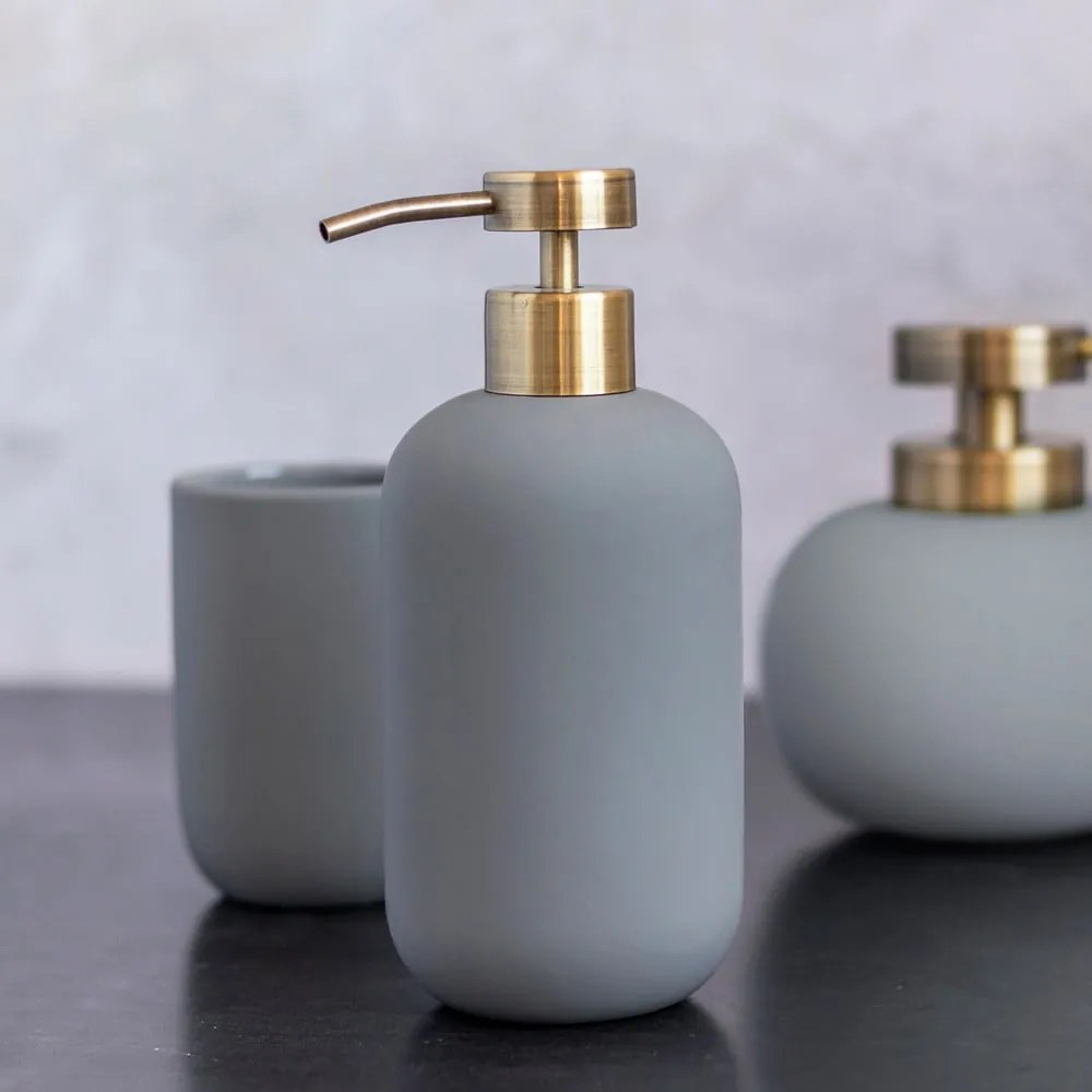 Dozator de săpun lichid verde din ceramică 200 ml Lotus – Mette Ditmer Denmark