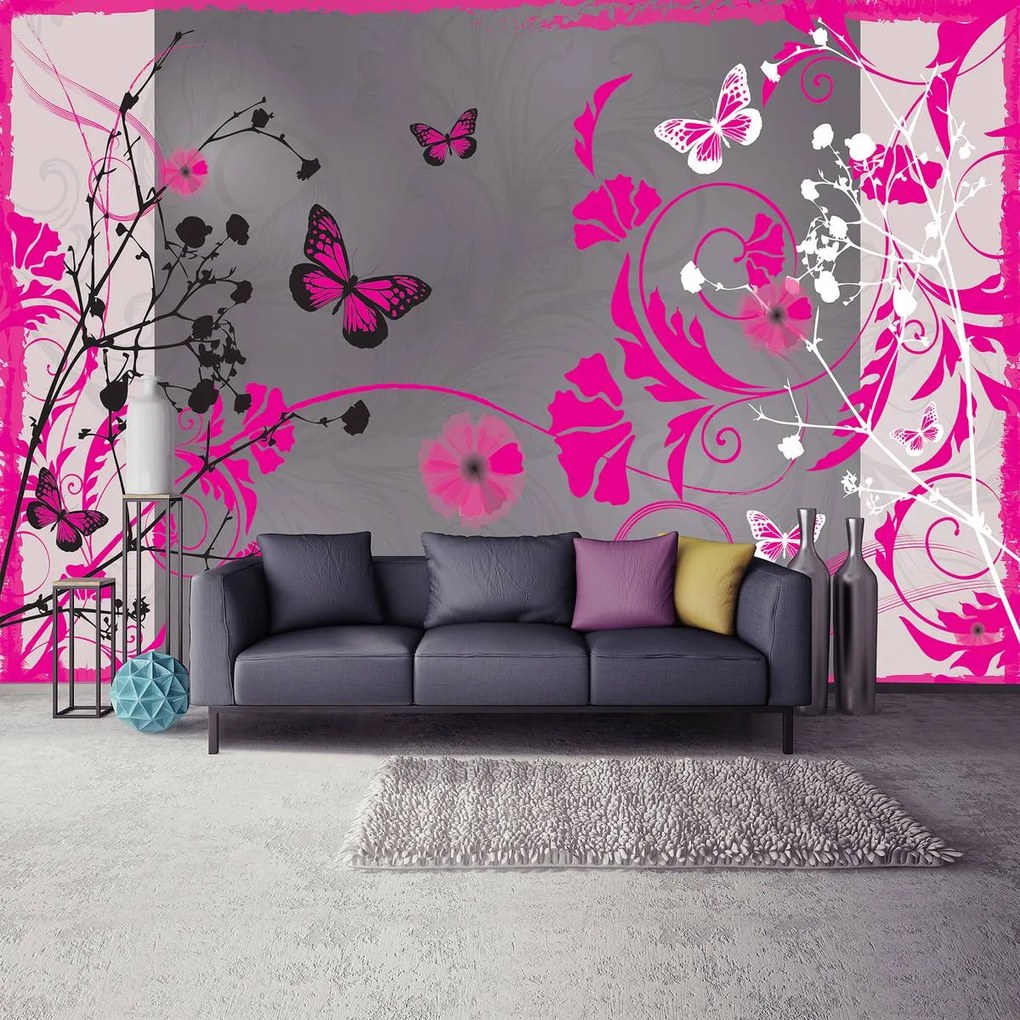 Fototapet - Fluturi roz (152,5x104 cm)
