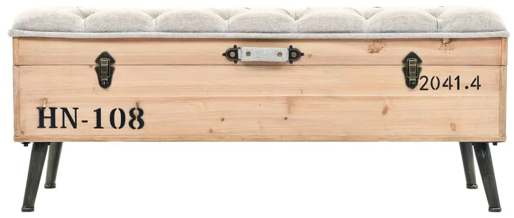 339294 vidaXL Bancă de depozitare, 110 cm, lemn masiv de brad