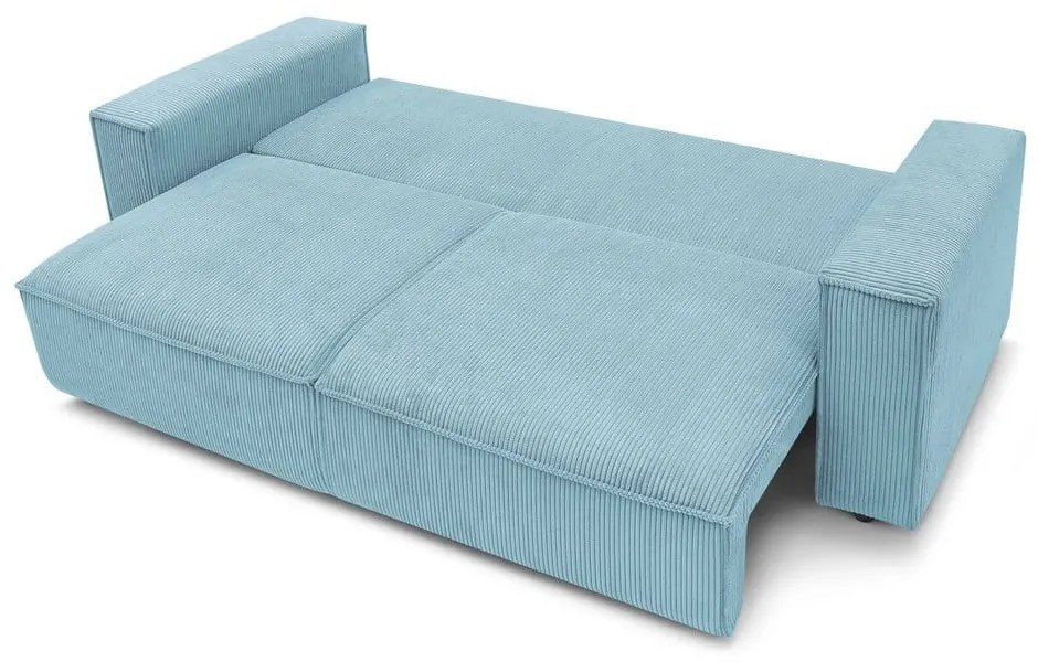 Canapea extensibilă din reiat Bobochic Paris Nihad, 245 cm, albastru deschis
