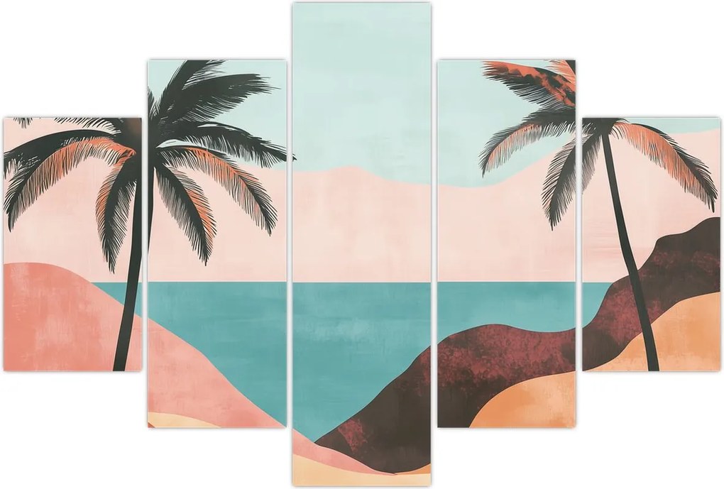 Tablou - Palmieri la mare (150x105 cm)