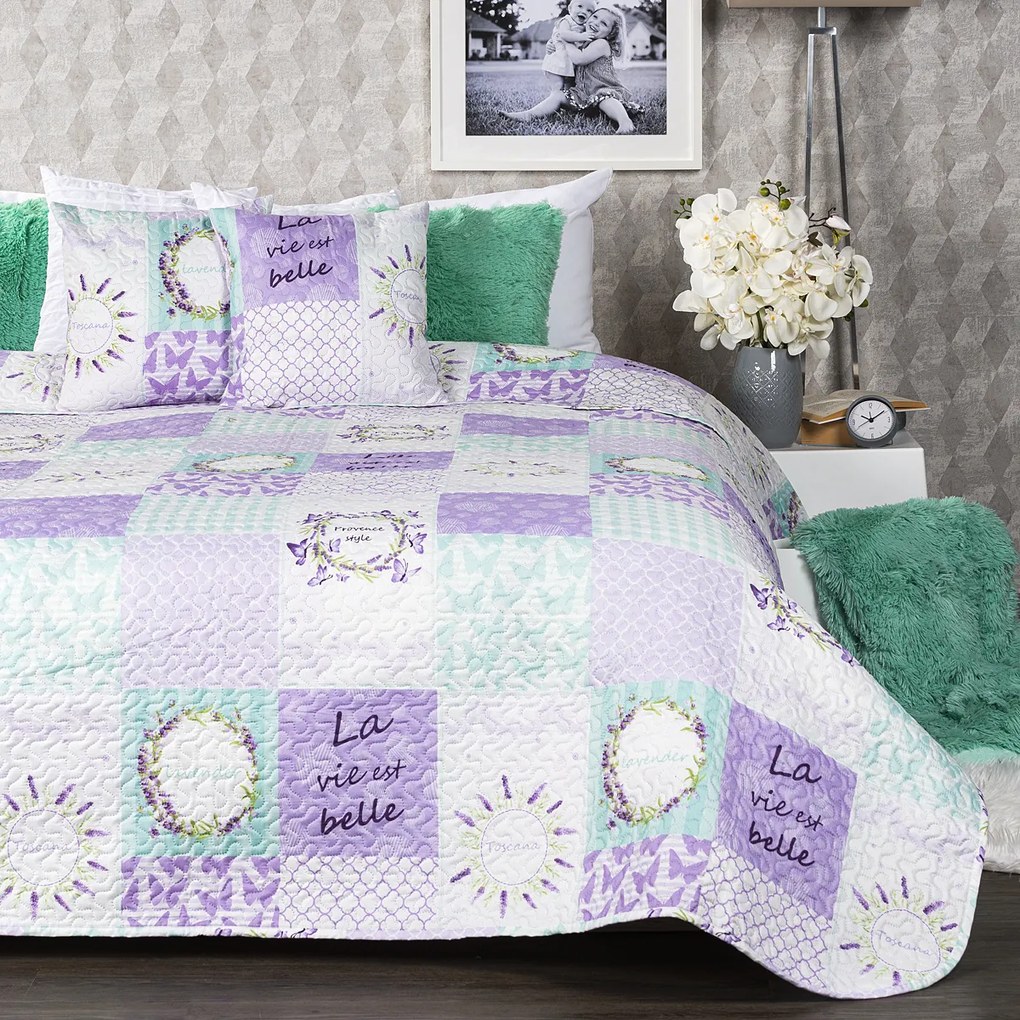 Cuvertură de pat 4 Home Lavender, 220 x 240 cm, 2 buc. 40 x 40 cm