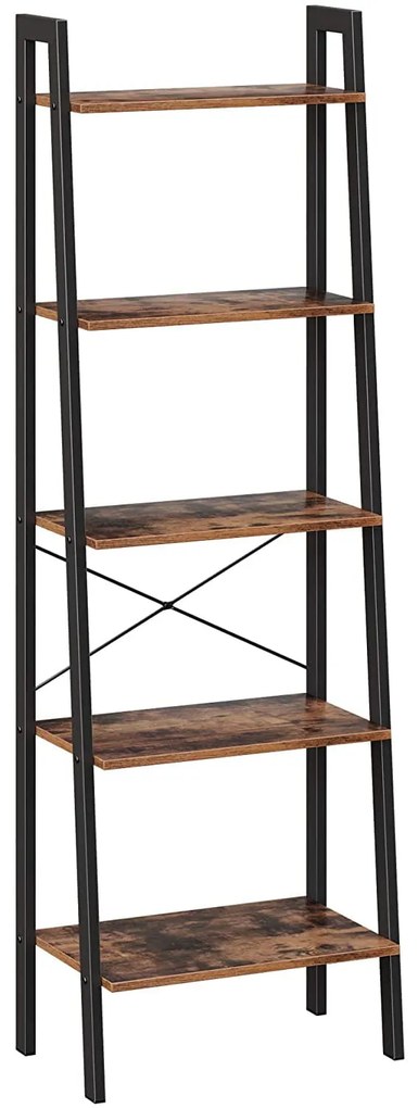 Biblioteca TAYLOR 5 rafturi 172x56 cm, rustic maro