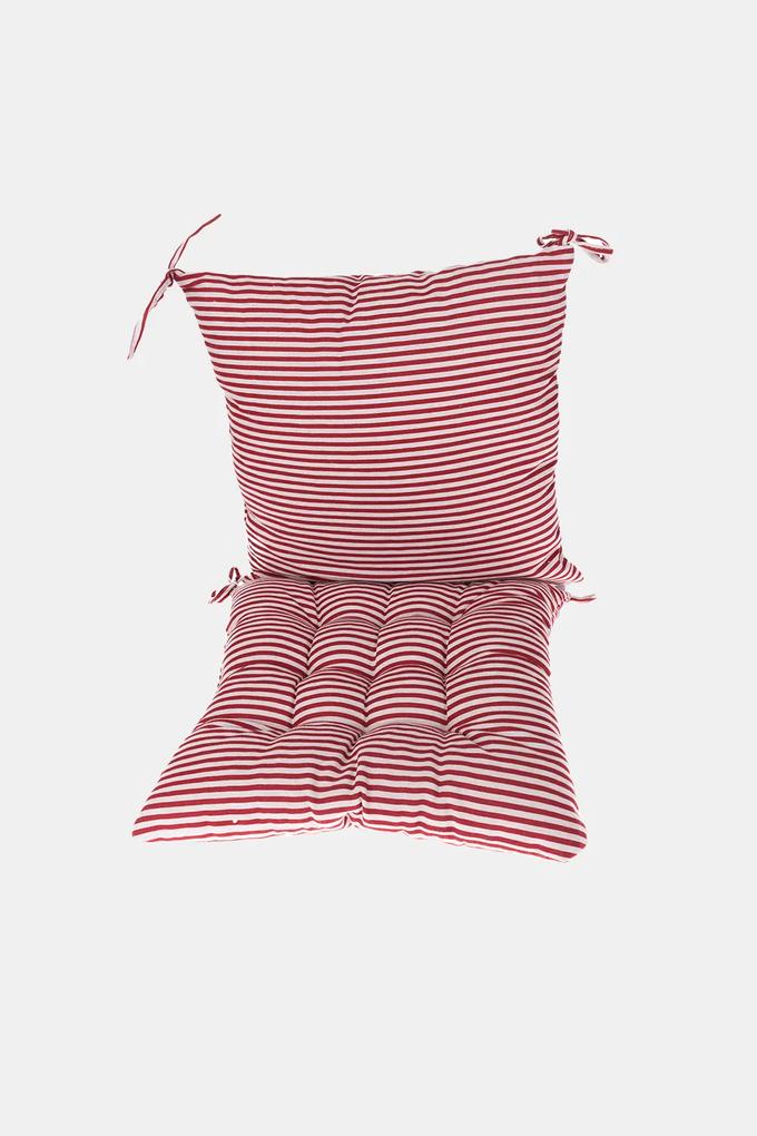Set perne pentru scaun, roșu-alb rosu 40x40 cm
