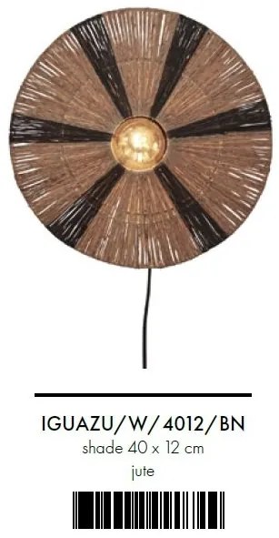 Aplica de perete eco din iuta Iguazu S disc 40cm, bl/nat