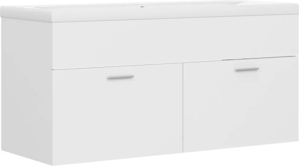 vidaXL Dulap cu chiuvetă încorporată, alb, lemn prelucrat